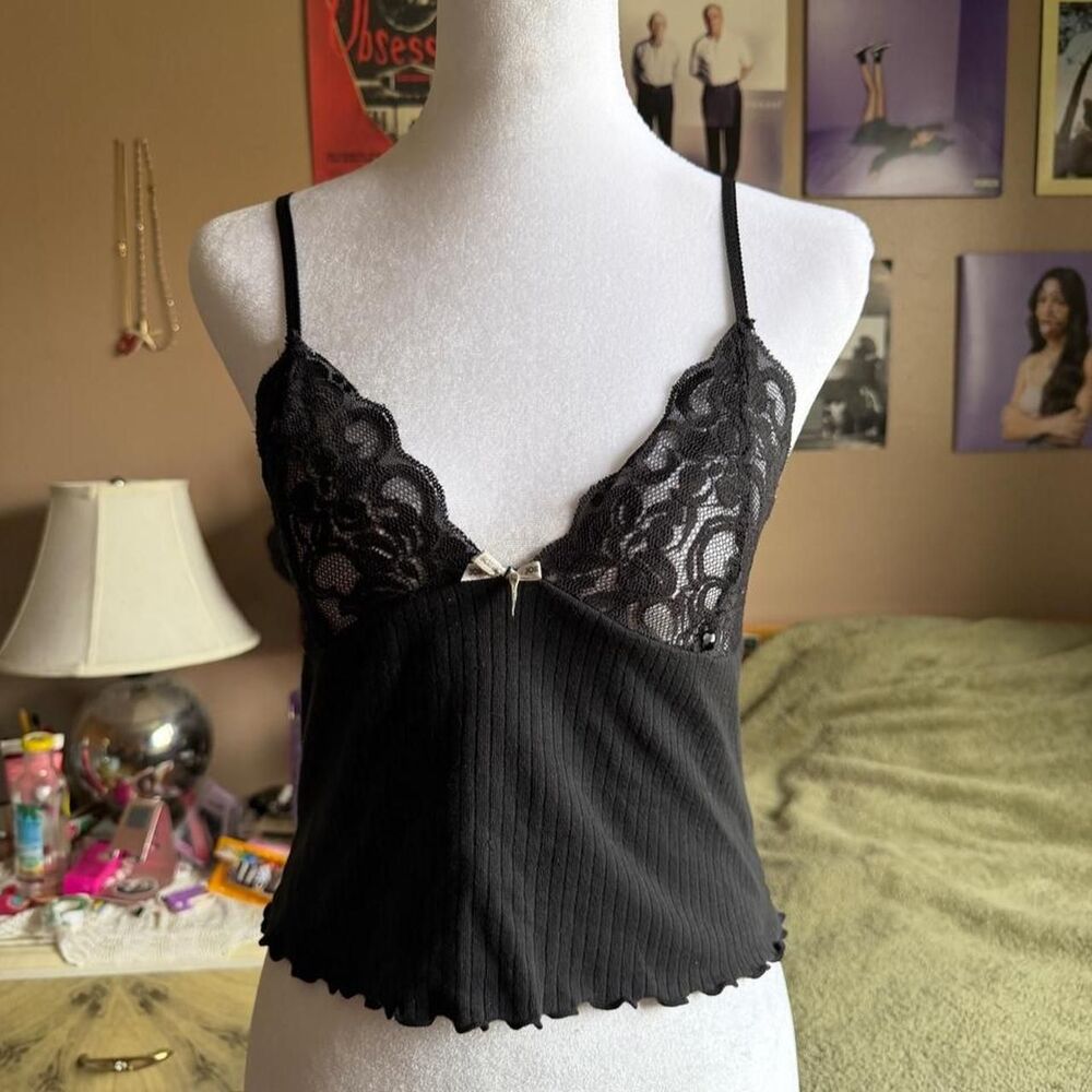 black lace cami top